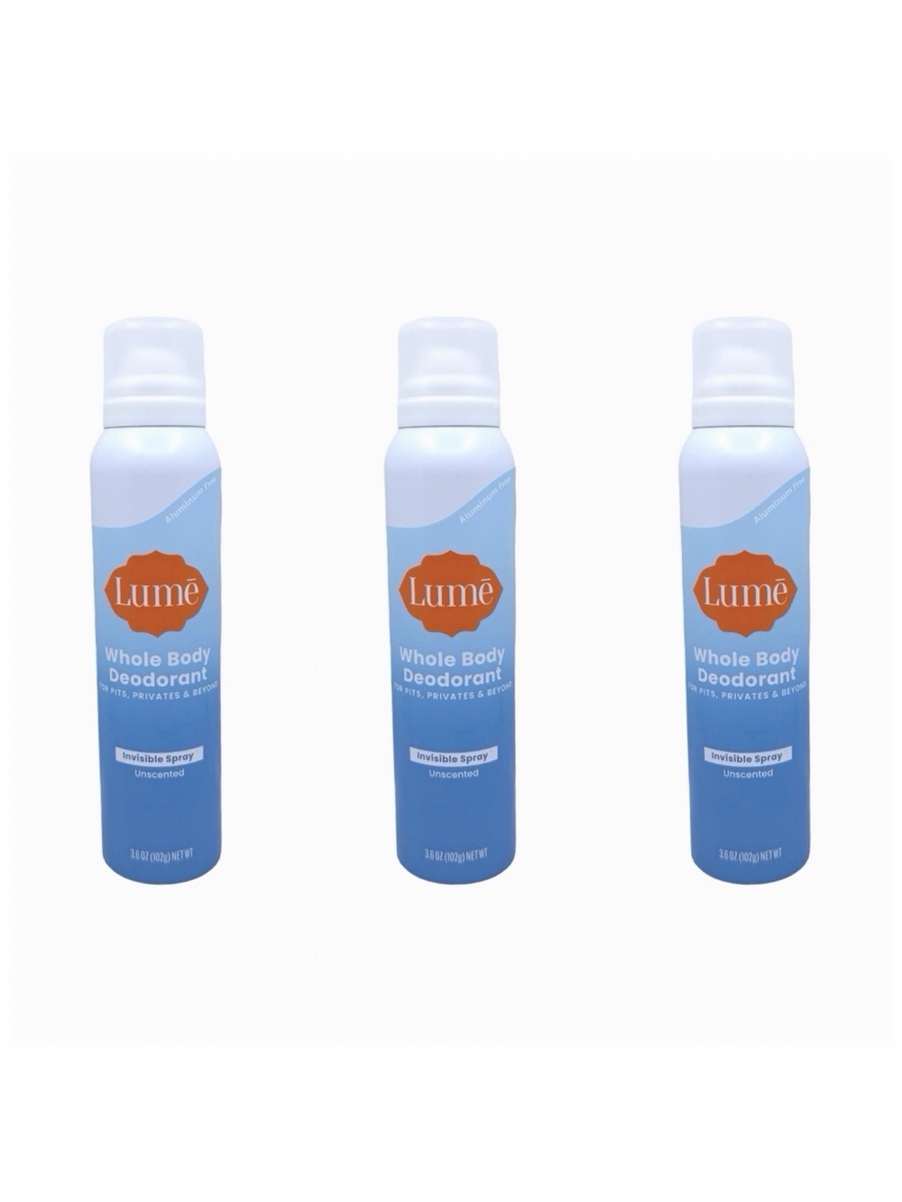Lume Whole Body Deodorant - Invisible Spray - 3.6 oz - Unscented - 3 Count